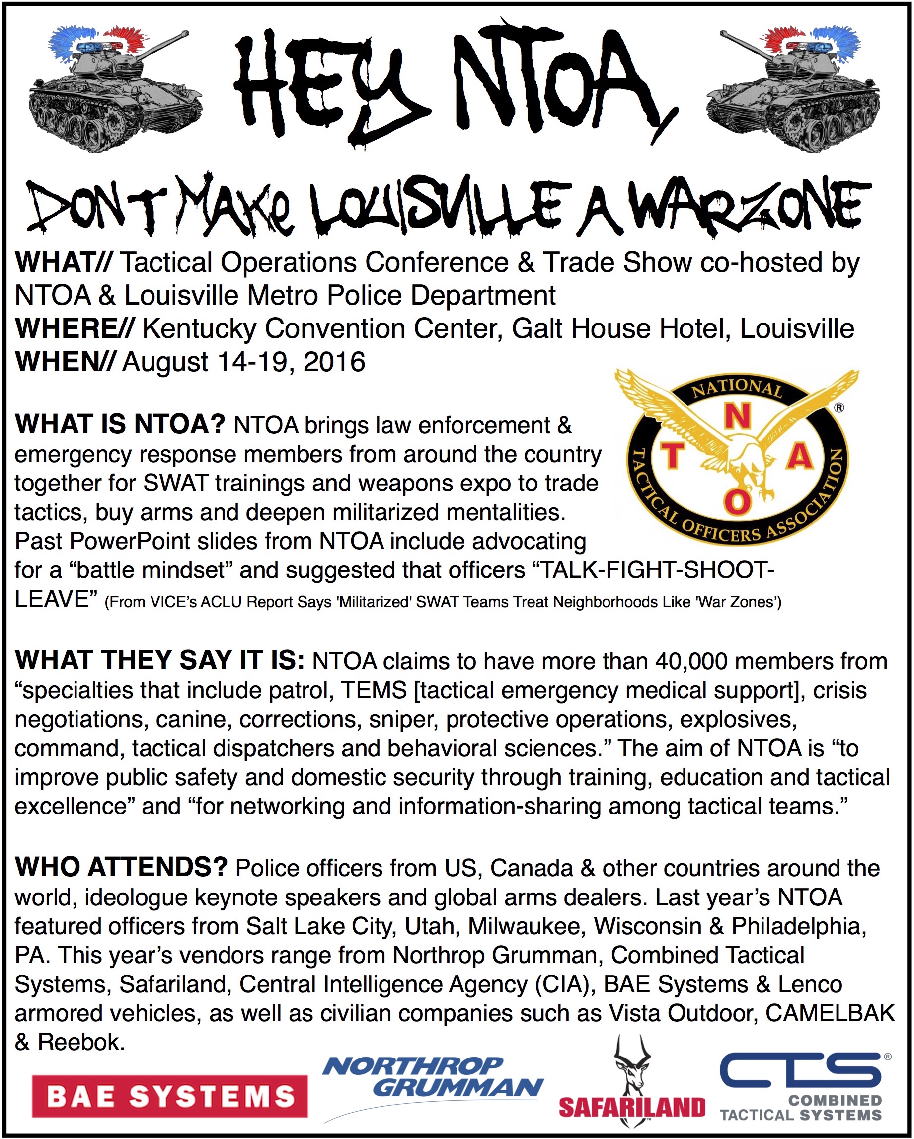 Stop NTOA Factsheet Page 1 | War Resisters League