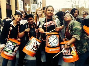 WRL on the drums at the May Day March 2015