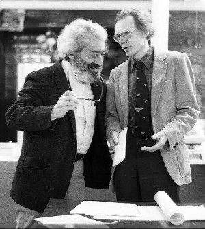 Ralph DiGia with WRL Peace Award recipient Larry Gara, May 6, 1984. Photo by David McReynolds.