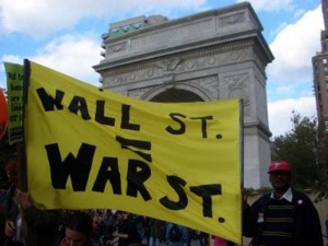 Wall Street = War banner