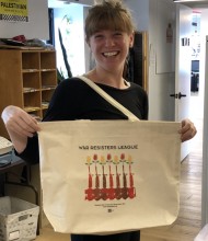 WRL 95th Anniversary Tote Bag modeled by WRL staffer Emma Rose Burke