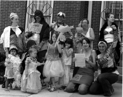 Kidz Corner participants at the Mid-Atlantic Radical Bookfair in Baltimore in 2006, possibly the first time that a radical event in Baltimore had organized childcare/kids' activities. Photo by Vikki Law.