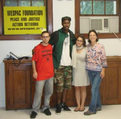 (L to R) Roger Drew, Jalal Sabur, Antoinette Klatsky, and Nada Khader at the new WESPAC space in White Plains.