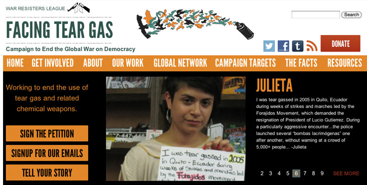 New! Facing Tear Gas Campaign Website