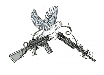 Broken Rifle with Dove