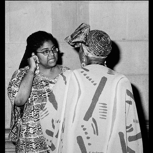 Linda with Odetta, May 1998. Photo by Ed Hedemann