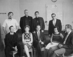 Catonsville Nine at the police station, minutes after the action - Jean Walsh photo