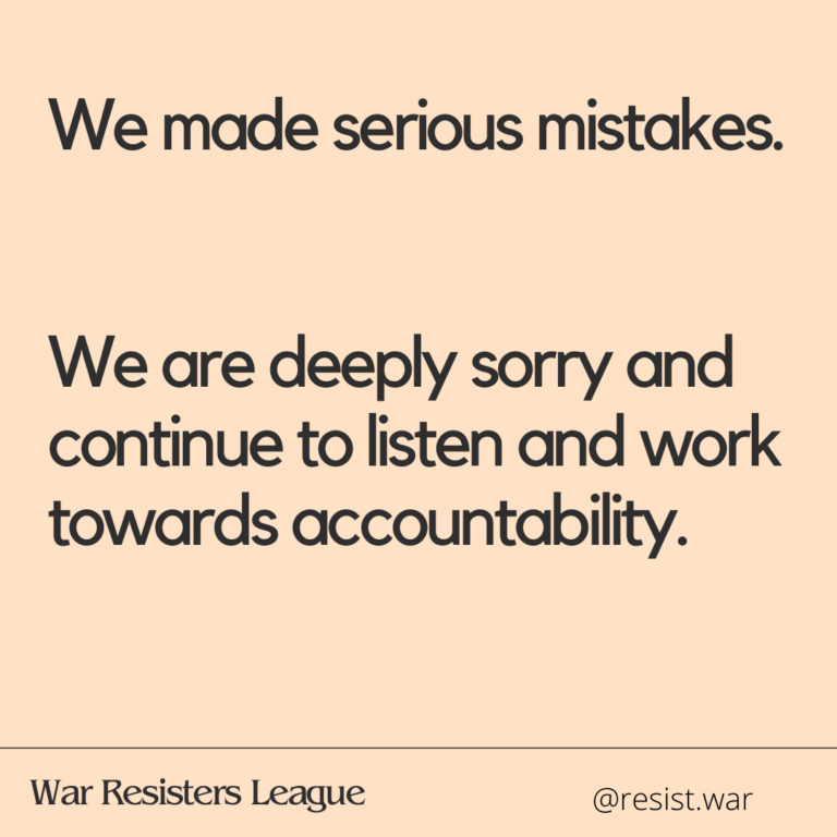 We made serious mistakes. An apology to action participants.