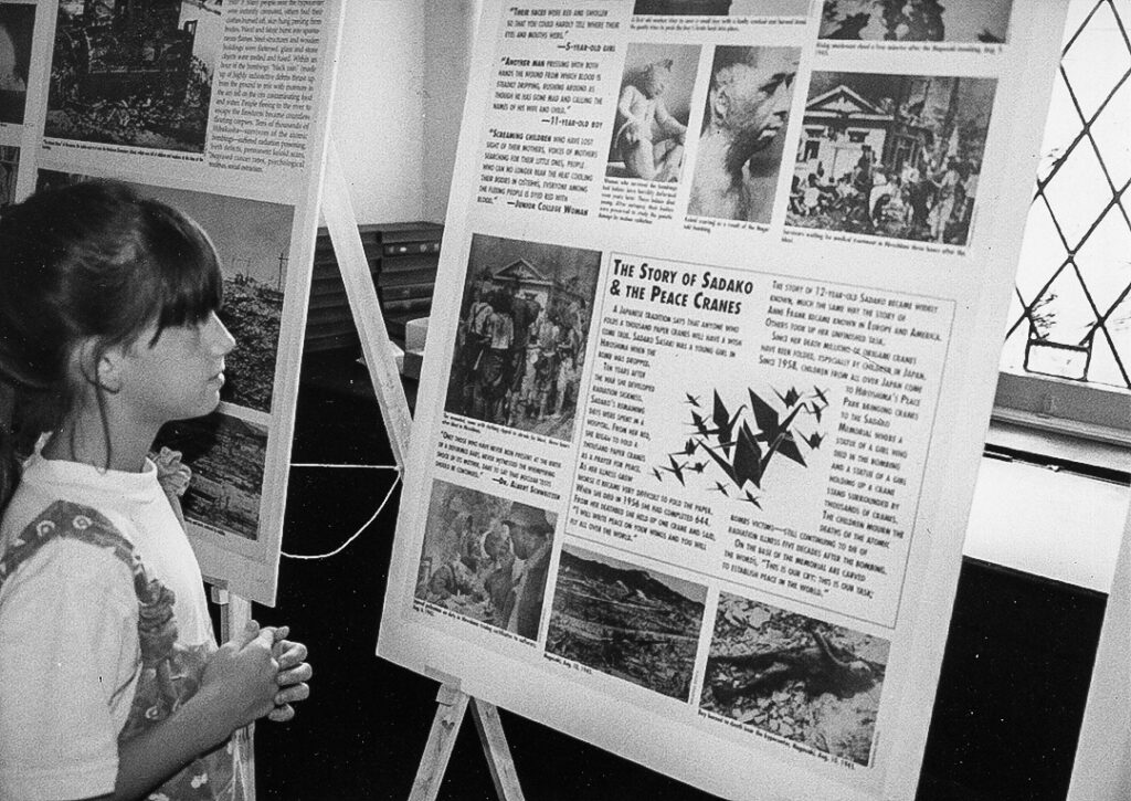 Hiroshima Nagasaki exhibit, Louisville, KY, Aug. 6, 1995. Photo by Erica Bricking